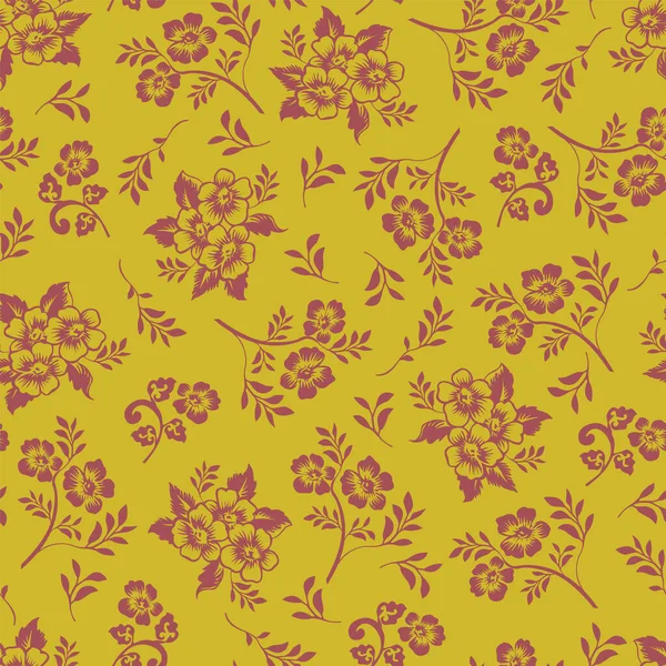 Vector Monochromen Floralen Nahtlosen Muster Digitalen Textildruck Vektorillustration — Stockvektor
