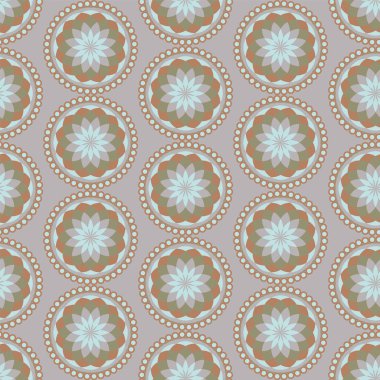 Vektör geometrik mandala kusursuz dijital tekstil baskısı. Vektör illüstrasyonu