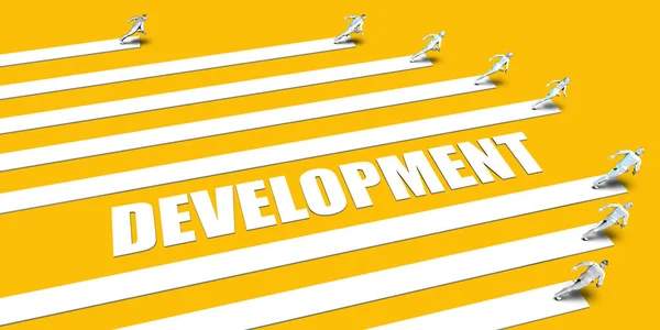 Development Concept Business People Running Yellow — Stock fotografie