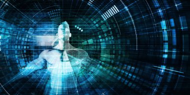 Fütürist Kavram Olarak Bilim Teknolojisi Soyut Arkaplan