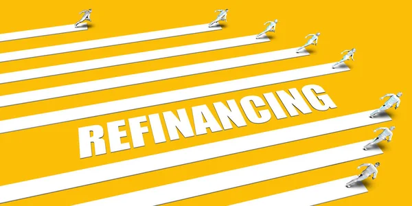 Refinancing Concept Business People Running Yellow — Stock Photo, Image
