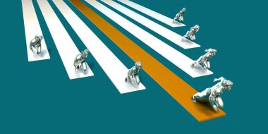 Yönetim Çözümü Bir İş Konsepti Sanatı Olarak Soyut