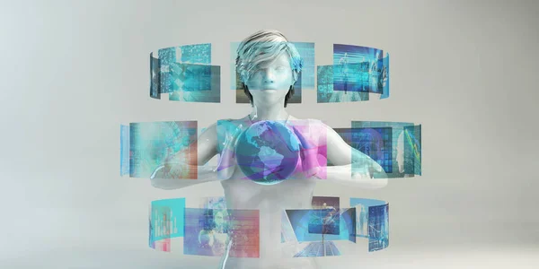 Interfaz Cibernética Tecnología Inteligente Del Futuro Como Concepto —  Fotos de Stock