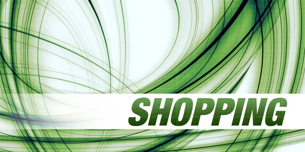 Shopping Konzept Auf Grünem Abstrakten Hintergrund Stockfoto