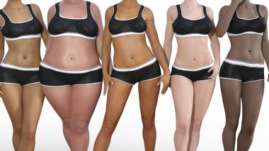 Skin Care Beauty Diversity with Different Body Types