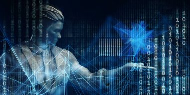 Mavi İş Teknolojisi Soyut Dijital Arkaplan