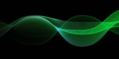 Pürüzsüz Zümrüt Akış Dalgaları Karanlık Arkaplanda