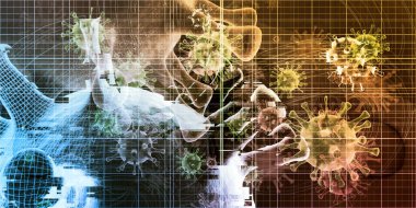 Bakteri Arkaplanı Bilim Yaratıcı Kavram Sanatı