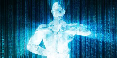 Fütürist Teknoloji Dramatik Arkaplan Olarak Dijital Görüntüler