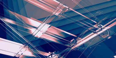 Mavi ve Pembe Yapısal Gelecekçi Bilim Kurgu Soyut Duvar Kağıdı