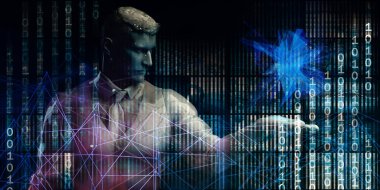 İkili Verili Teknoloji Teması veya Temalı Arkaplan