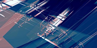 Dijital Sibernetik Mavi ve Pembe Soyut Duvar Kağıdı