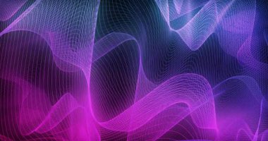 Mavi ve Pembe Neon Arkaplanda Enerji Dalgalanması