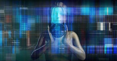 Holografik Kullanıcı Arayüzü Kullanan Adam ile Etkileşimli Tecrübe