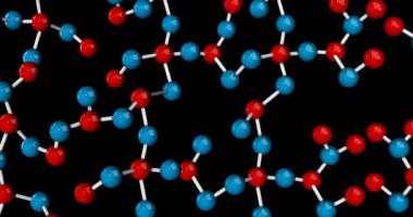 Moleküllerin Mavi ve Kırmızı Arkaplan Bilim Konsepti
