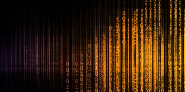 Grunge ile Soyut Gelecekçi Siber Alan İkili Kodu