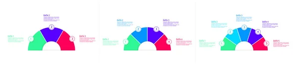 Ronde Infografische Kaart Infographic Design Template Met Opties Semicirkel Vorm — Stockvector