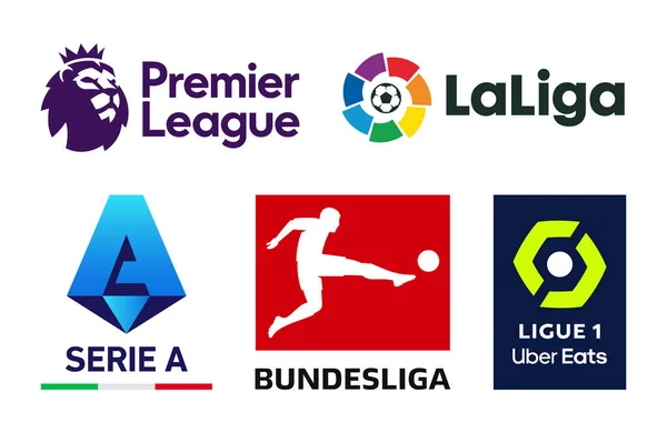 Logotipos Oficiales Uefa European Top League Logotipo Las Ligas Europeas — Vector de stock