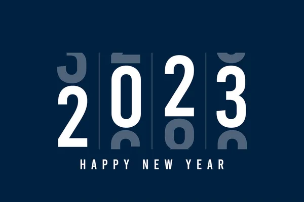 2023年あけましておめでとうございます 2023年のカード番号を変更したミニマリズムカード 新年とメリークリスマスのウェブバナーのデザイン ベクターイラスト — ストックベクタ