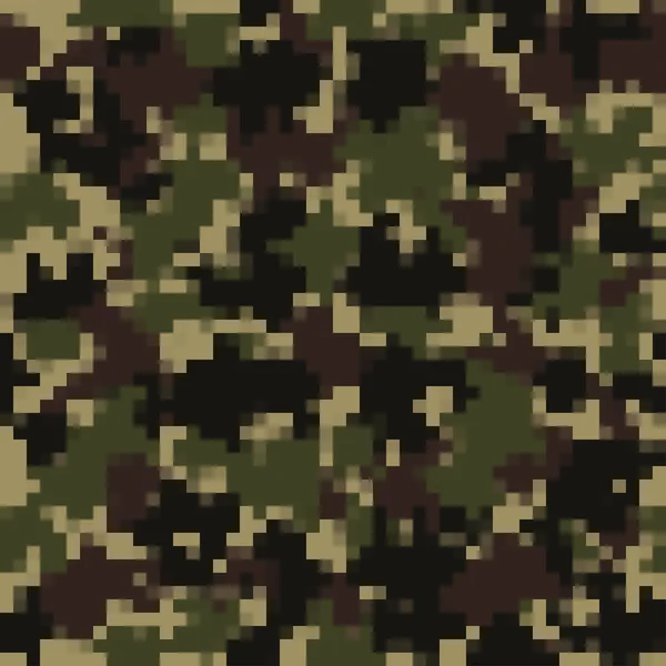 Pixel Camouflage Seamless Pattern Pixelated Camouflage Military Texture Seamless Pixel — Stock Vector