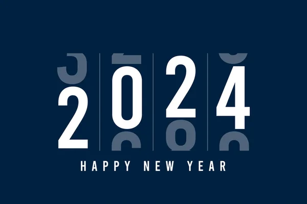 Mutlu yıllar 2024. 2024 'ün asgari sayılı kartı. Yeni yıl ve Mutlu Noeller web pankartı tasarımı. Vektör illüstrasyonu.