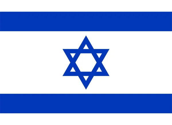 Bandiera Israele Bandiera Nazionale Israele Con Stella Davide Illustrazione Vettoriale Vettoriale Stock