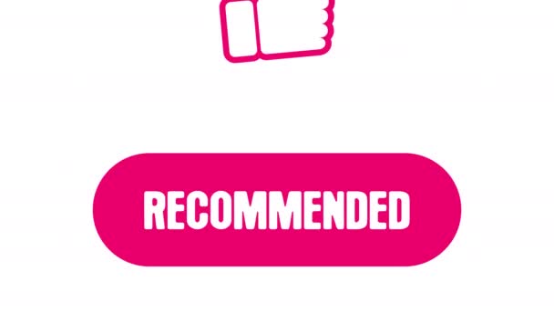 Рекомендований Анімований Банер Рекомендувати Великими Пальцями Вгору Анімація Відео Альфа — стокове відео
