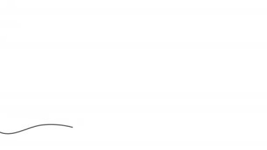 İki kupadan oluşan aralıksız bir çizgi. Biri ikinci sırada. Aşk kavramı. Alfa kanalı ile video canlandırması.