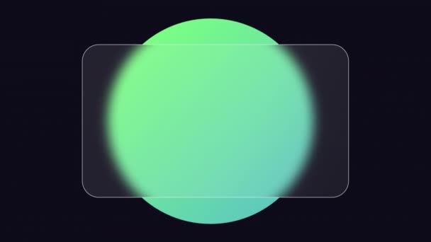 Glassmorfism Effekt Med Transparent Glas Och Rörlig Grön Cirkel Frostad — Stockvideo