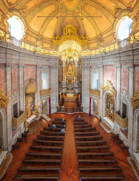 Porto Portugal Feb 2020 High Angle View Altar Main Aisle — стокове фото