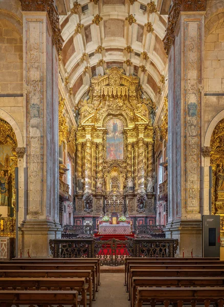 葡萄牙波尔图 2020年2月7日 葡萄牙波尔图波尔图大教堂祭坛和中殿 — 图库照片