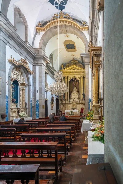 Porto Portugal Fevereiro 2020 Altar Nave Capela Das Almas Santa — Fotografia de Stock