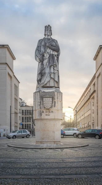 Estatua Dom Dinis Rey Denis Portugal Coimbra Portugal — Foto de Stock