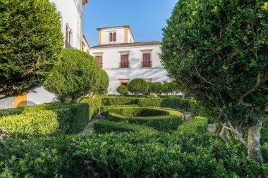 Sintra, Portekiz - 20 Şubat 2020: Sintra Ulusal Sarayı Prensleri Bahçesi - Sintra, Portekiz