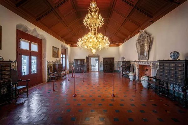 Синтра Португалия Февраля 2020 Года Manueline Hall Национальном Дворце Синтры — стоковое фото