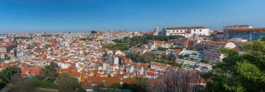 Graca Manastırı ve Kilisesi ile Lizbon 'un panoramik hava manzarası