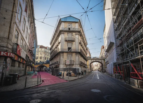 Lisabon Portugalsko Února 2020 Pink Street Rua Cor Rosa Rua — Stock fotografie