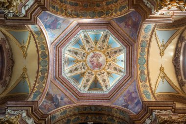 Olomouc, Çek Cumhuriyeti - 7 Ekim 2019: St. Michaels Kilise Tavanı - Olomouc, Çek Cumhuriyeti