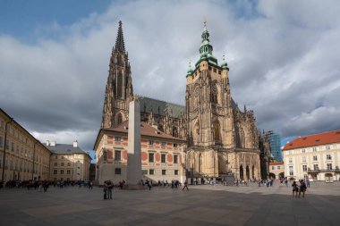 Prague, Czechia - Sep 26, 2019: Prague Castle 3rd Courtyard with St Vitus Cathedral - Prague, Czech Republic clipart