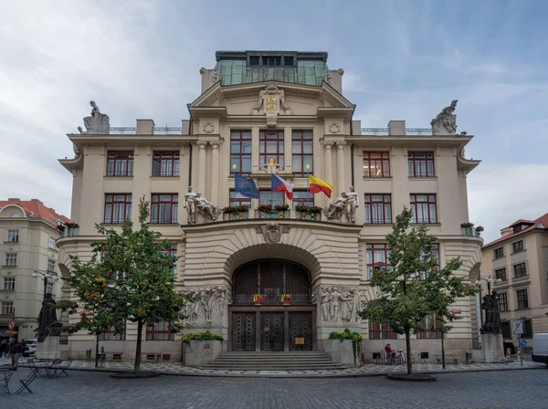 stock image Prague, Czechia - Oct 01, 2019: Prague City Hall at Marianske Square - Prague, Czech Republic