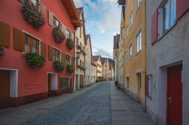 Colorful houses at Fussen Old Town (Altstadt) - Fussen, Bavaria, Germany