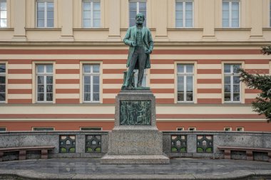 Bonn, Germany - Jan 29, 2020: August Kekule Statue - Bonn, Germany