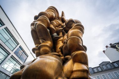 Bonn, Germany - Jan 29, 2020: Mean Average Sculpture by Tony Cragg, 2014 at Remigiusplatz - Bonn, Germany