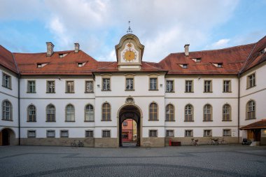 Bavaria, Germany - Nov 06, 2019: St Mang Abbey Inner Courtyard - Fussen, Germany
