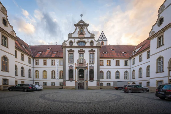 Bavaria, Germany - Nov 06, 2019: St Mang Abbey Inner Courtyard - Fussen, Germany