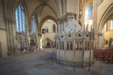 Magdeburg, Germany - Jan 15, 2020: Sixteen-sided Holy Tomb Chapel at Magdeburg Cathedral Interior - Magdeburg, Germany