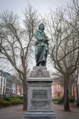 Friedrich von Schiller Statue at Schillerplatz Square (by Johann Baptist Scholl, 1862) - Mainz, Germany