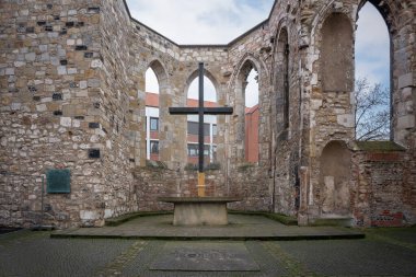 Cross at Aegidien Church (Aegidienkirche) war memorial Ruins - Hanover, Lower Saxony, Germany