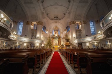 Hamburg, Germany - Jan 09, 2020: St. Michael Church Interior - Hamburg, Germany