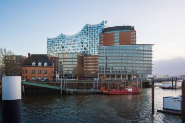 Elbe river Promenade and HafenCity skyline - Hamburg, Germany